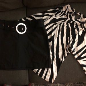 Outfit size small , top ties around neck